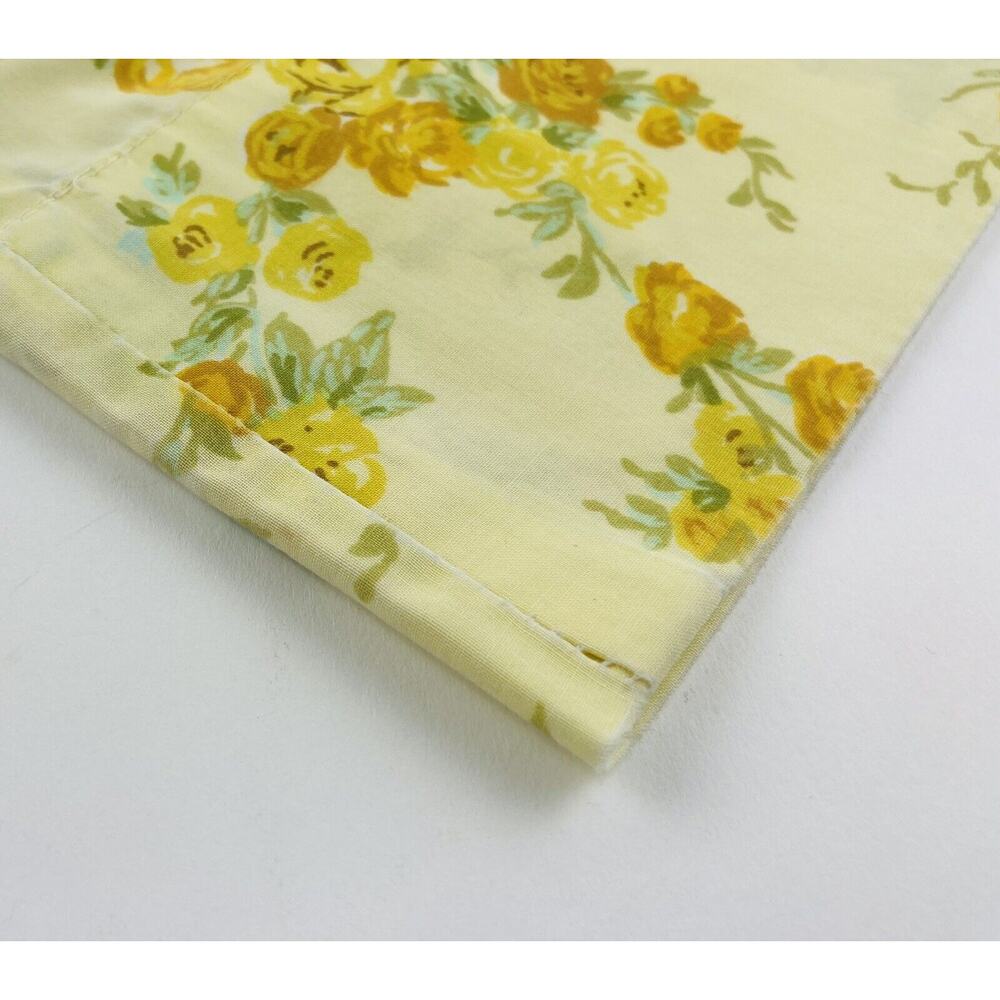 Vintage Sears Roebuck Pillowcase Yellow Orange Floral Perma Prest Percale 30x20 - Picture 5 of 5